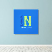 N Monogram, Initial Bar Bat Mitzvah Sign-In Board Leinwanddruck (Insitu (Holzboden))