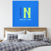 N Monogram, Initial Bar Bat Mitzvah Sign-In Board Leinwanddruck (Insitu (Schlafzimmer))