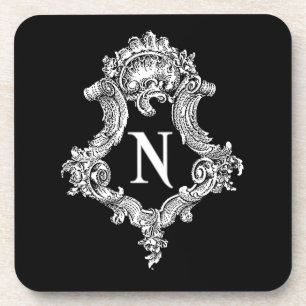 N Monogram Initial Untersetzer