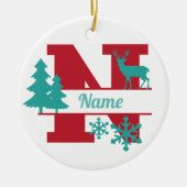N Monogram Urlaubshaus Tree Ornament (Vorne)
