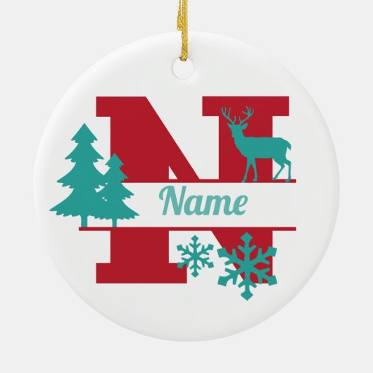 N Monogram Urlaubshaus Tree Ornament (Hinten)