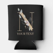 n Monogramm Floral Personalisiert Dosenkühler (Rückseite)