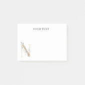 n Monogramm Floral Personalisiert Post-it Klebezettel (Vorderseite)