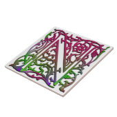 N Monogramm Keramik "Besque Garden" Fliese (Seite)