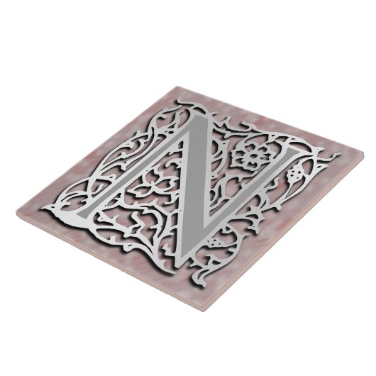 N Monogramm-Keramik "Silberstein" Fliese (Seite)