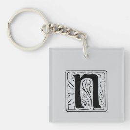 N Monogramm schwarz Schlüsselanhänger