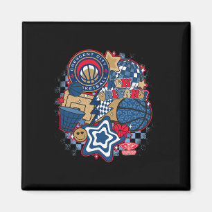 N New Orleans Pelicans psychedelische Skizzen-Coll Magnet