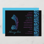 N Nun Hebrew Letter Set Bat Mitzvah Einladung (Vorne/Hinten)