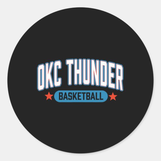 N Oklahoma City Thunder Sketll Americana Runder Aufkleber (Vorderseite)