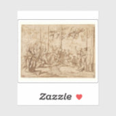 N.Poussin: Apollo und die Musen auf dem Parnassus Aufkleber (Blatt)