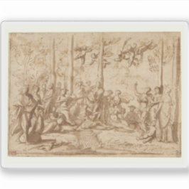 N.Poussin: Apollo und die Musen auf dem Parnassus Aufkleber