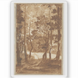 N. Poussin - Ein Weg, der zu einer Waldbeseitigung Aufkleber