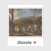 N.Poussin:Saint John Baptizing im Jordan Aufkleber (Blatt)