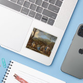 N.Poussin:Saint John Baptizing im Jordan Aufkleber (Laptop mit iPhone)