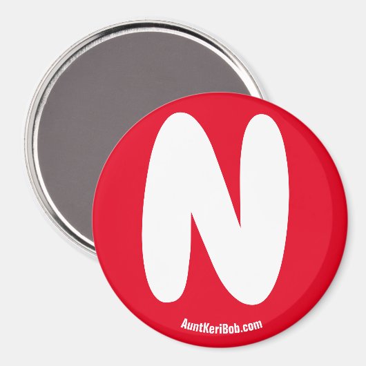 N Red Kühlschrank Magnet (Vorderseite/Rückseite)