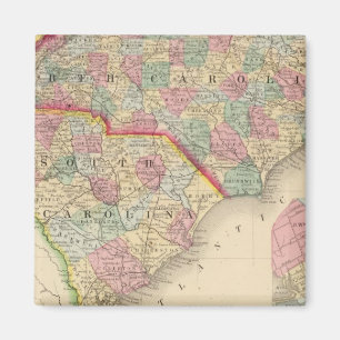 N & S Carolina Karte von Mitchell Magnet