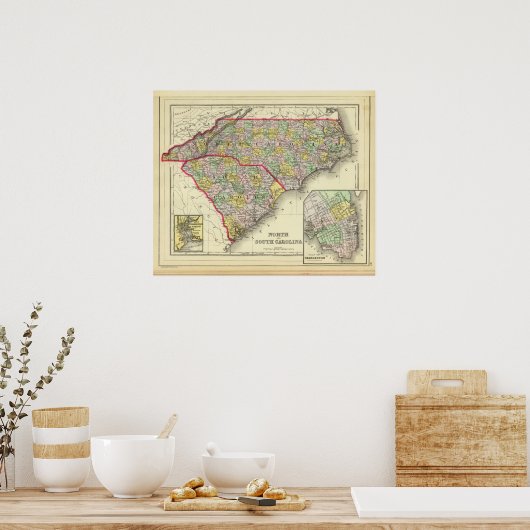 N & S Carolina Poster (Küche)