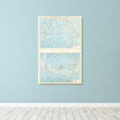 N, S Sternhimmel Celestial Atlas Map Leinwanddruck (Insitu (Holzboden))