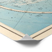 N, S Sternhimmel Celestial Atlas Map Poster (Ecke)