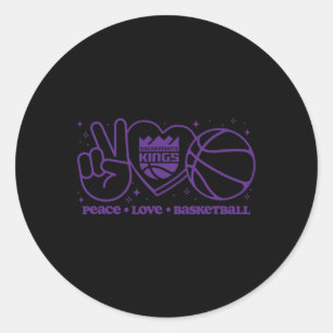 N Sacramento Kings Frieden Liebe Sketll Runder Aufkleber