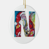 N SCHREIBEN /SANTA UND SAX, CHRISTMAS PARTY MONOGR KERAMIK ORNAMENT (Rechts)