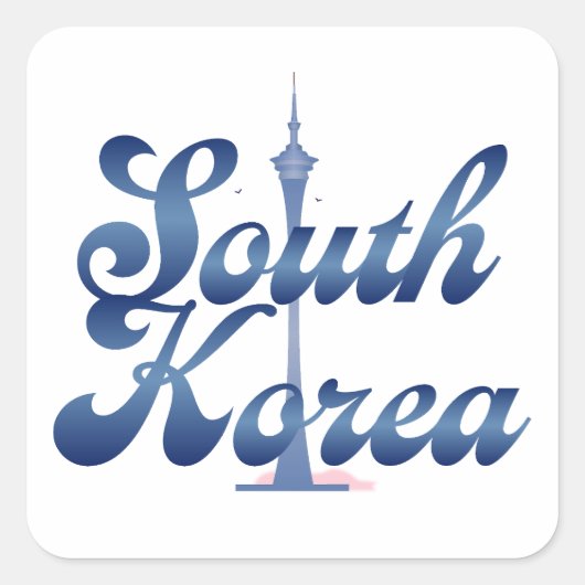 N Seoul Tower Südkorea Quadratischer Aufkleber (Vorderseite)