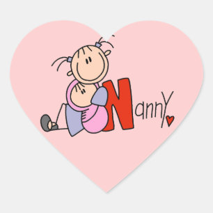 N steht für Nanny Herz-Aufkleber