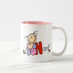 N steht für Nanny Zweifarbige Tasse