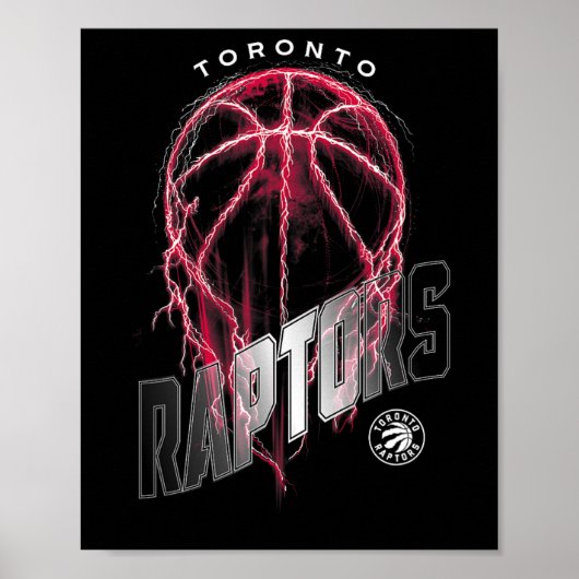 N Toronto Raptors Lightning Bolt Sketll Logo Poster (Vorne)