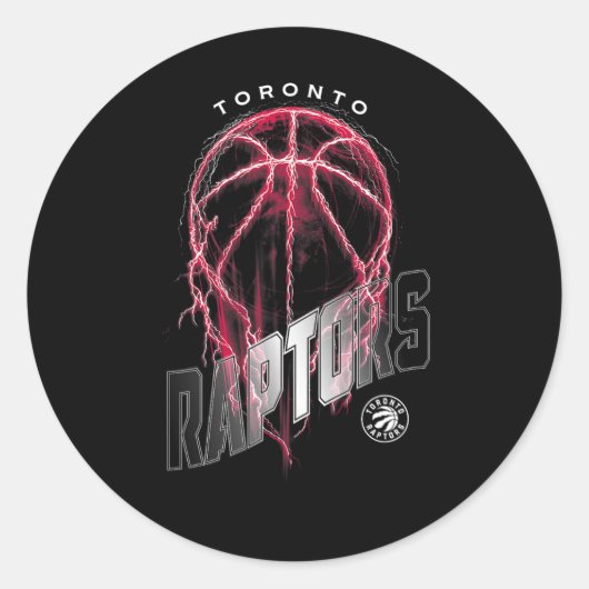 N Toronto Raptors Lightning Bolt Sketll Logo Runder Aufkleber (Vorderseite)