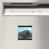 N&W 4-8-4 #611 (Zug;Himmel;Wolken;Gleis;)_Züge Magnet (In Situ (Geschirrspüler))