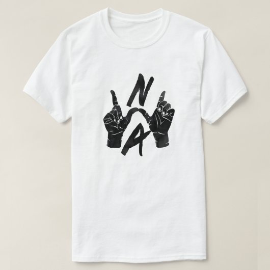 N.W.A Handzeichen dunkle Illustration T-Shirt (Design vorne)