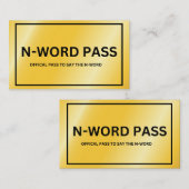 N-Word-Pass Begleitkarte (Vorne/Hinten)
