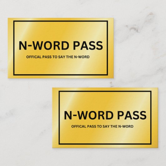 N-Word-Pass Begleitkarte (Vorne/Hinten)