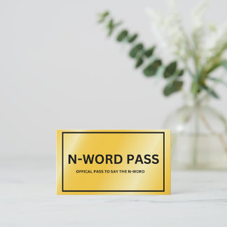 N-Word-Pass Begleitkarte