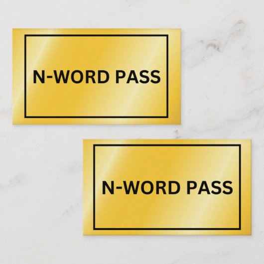 N-Word-Pass Begleitkarte (Vorne/Hinten)