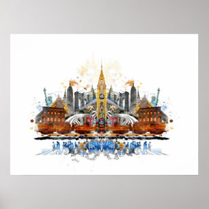 N.Y.C. Nicht STOPP DRUCK Poster