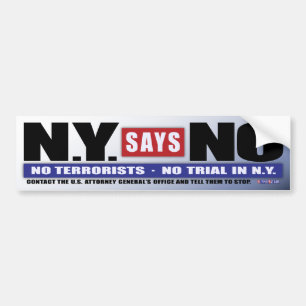 N.Y. Sagt nein (Autoaufkleber) Autoaufkleber