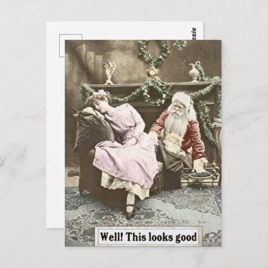 Na ja! Das sieht gut aus - Creepy Santa Postkarte (Vorne/Hinten)