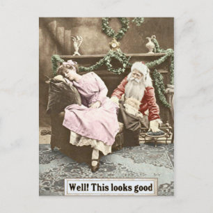 Na ja! Das sieht gut aus - Creepy Santa Postkarte
