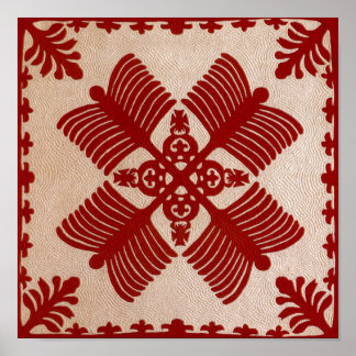 Na Kalaunu Me Na Kāhili, quilt Poster