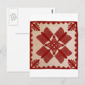 Na Kalaunu Me Na Kāhili, quilt Postkarte (Vorne/Hinten)