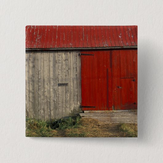 NA, Kanada, New Brunswick, Shepody. Rote Scheune Button (Vorderseite)