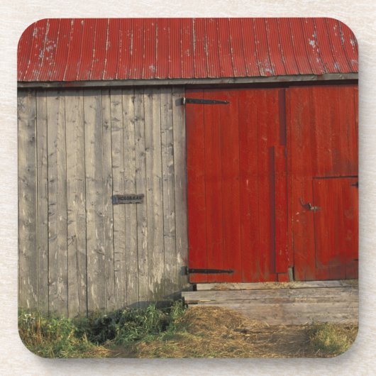Na, Kanada, New-Brunswick, Shepody. Rote Scheune Untersetzer (Vorderseite)