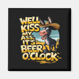 Na Küss Mich Es Ist Bier-Uhr Trinken Bier  Magnet