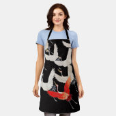 Na los! Japanischer Holzblock. All-Over-Druck Schü Schürze (Getragen)