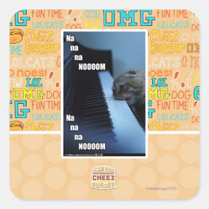 Na na na noooom quadratischer aufkleber