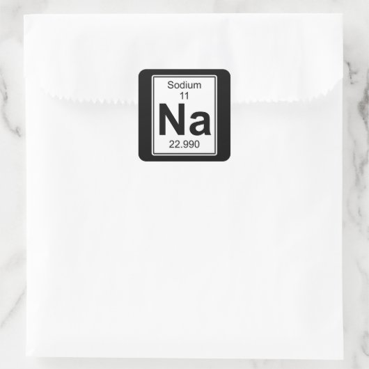 Na - Natrium Quadratischer Aufkleber (Tasche)
