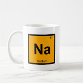 Na - Natriumchemie - Periodisches Tabellensymbol Kaffeetasse (Links)