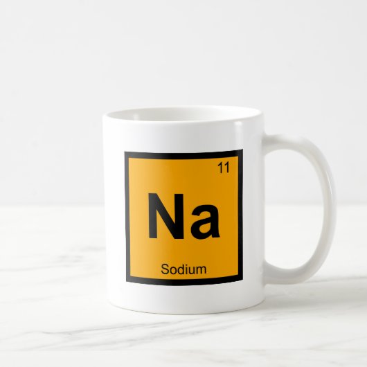 Na - Natriumchemie - Periodisches Tabellensymbol Kaffeetasse (Rechts)